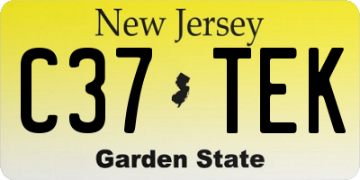 NJ license plate C37TEK