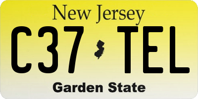 NJ license plate C37TEL