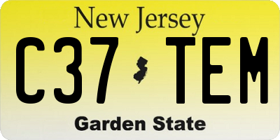 NJ license plate C37TEM