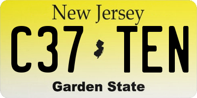 NJ license plate C37TEN