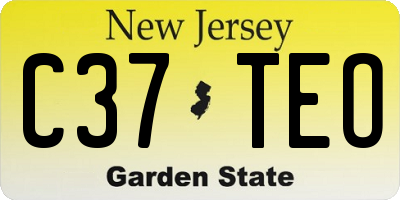 NJ license plate C37TEO