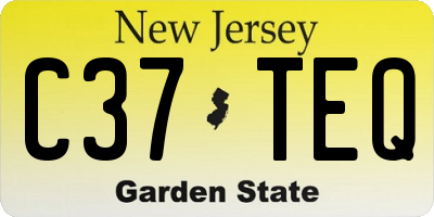 NJ license plate C37TEQ