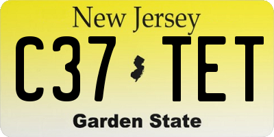 NJ license plate C37TET