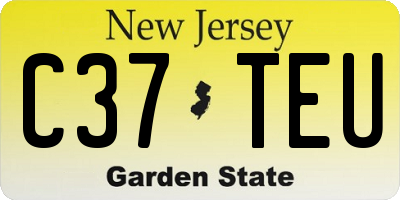 NJ license plate C37TEU
