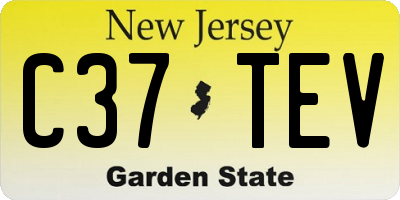 NJ license plate C37TEV