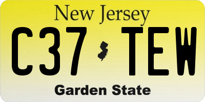 NJ license plate C37TEW