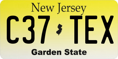 NJ license plate C37TEX