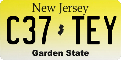NJ license plate C37TEY