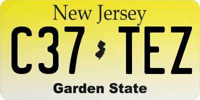 NJ license plate C37TEZ