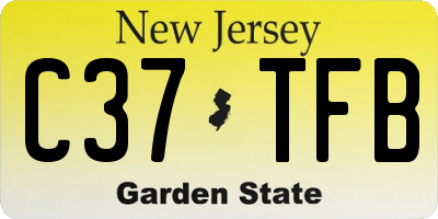 NJ license plate C37TFB