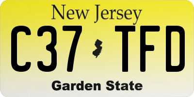 NJ license plate C37TFD
