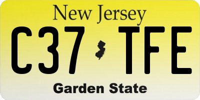 NJ license plate C37TFE