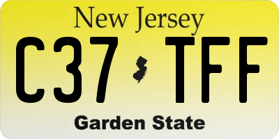 NJ license plate C37TFF