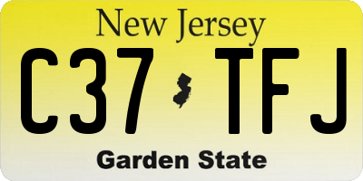 NJ license plate C37TFJ