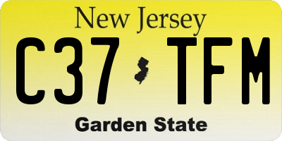 NJ license plate C37TFM