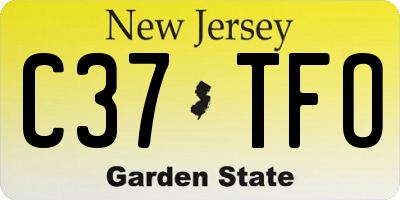 NJ license plate C37TFO