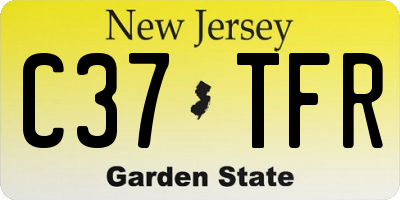 NJ license plate C37TFR
