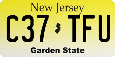 NJ license plate C37TFU
