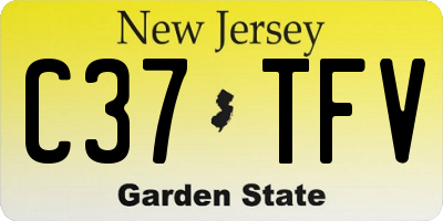 NJ license plate C37TFV