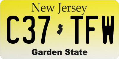 NJ license plate C37TFW