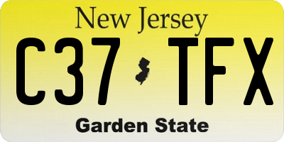 NJ license plate C37TFX