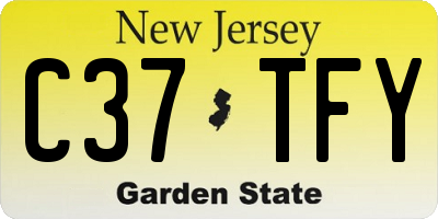 NJ license plate C37TFY