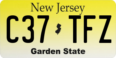 NJ license plate C37TFZ