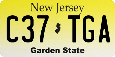 NJ license plate C37TGA