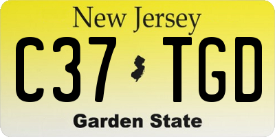 NJ license plate C37TGD