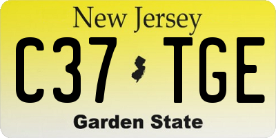 NJ license plate C37TGE