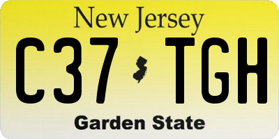 NJ license plate C37TGH