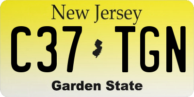 NJ license plate C37TGN