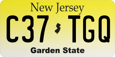 NJ license plate C37TGQ