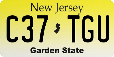 NJ license plate C37TGU