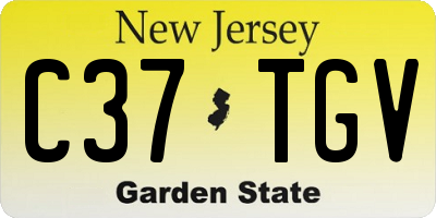 NJ license plate C37TGV