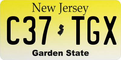 NJ license plate C37TGX