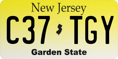 NJ license plate C37TGY