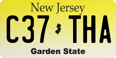 NJ license plate C37THA