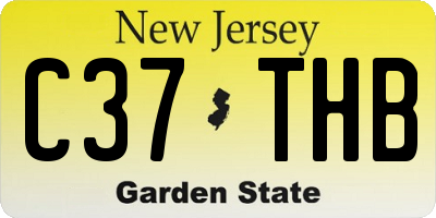 NJ license plate C37THB