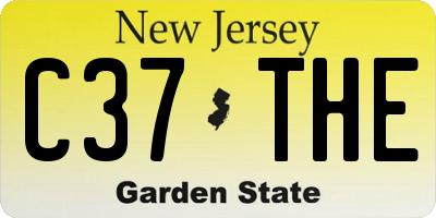 NJ license plate C37THE