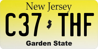 NJ license plate C37THF