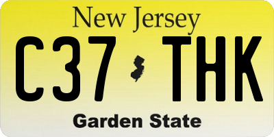NJ license plate C37THK