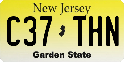NJ license plate C37THN