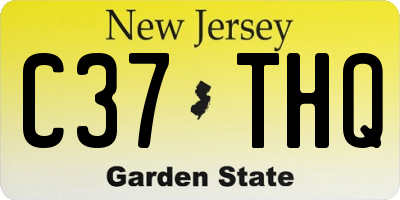 NJ license plate C37THQ