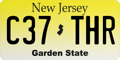NJ license plate C37THR