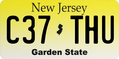 NJ license plate C37THU