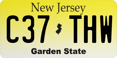 NJ license plate C37THW