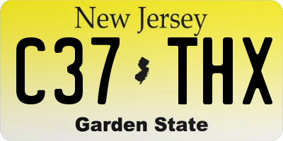 NJ license plate C37THX