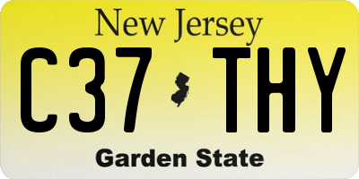 NJ license plate C37THY