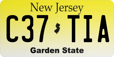 NJ license plate C37TIA